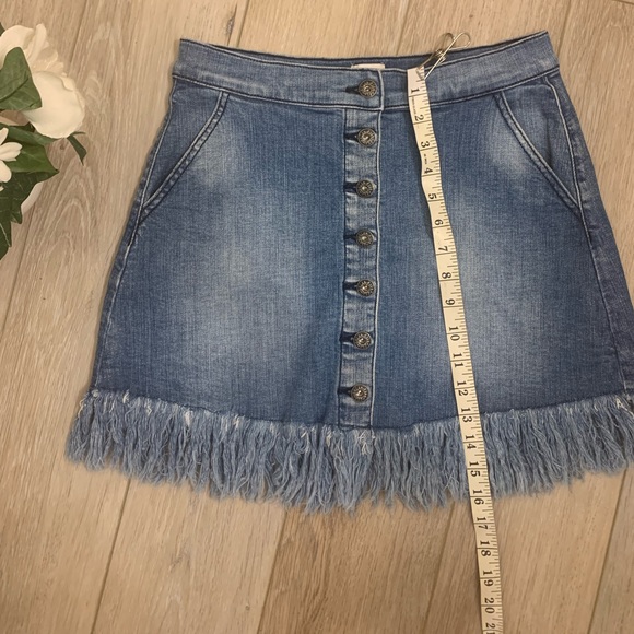 High Waisted Denim Women’s Skirt with Fringe | Boho/Country | Size S - Picture 4 of 4